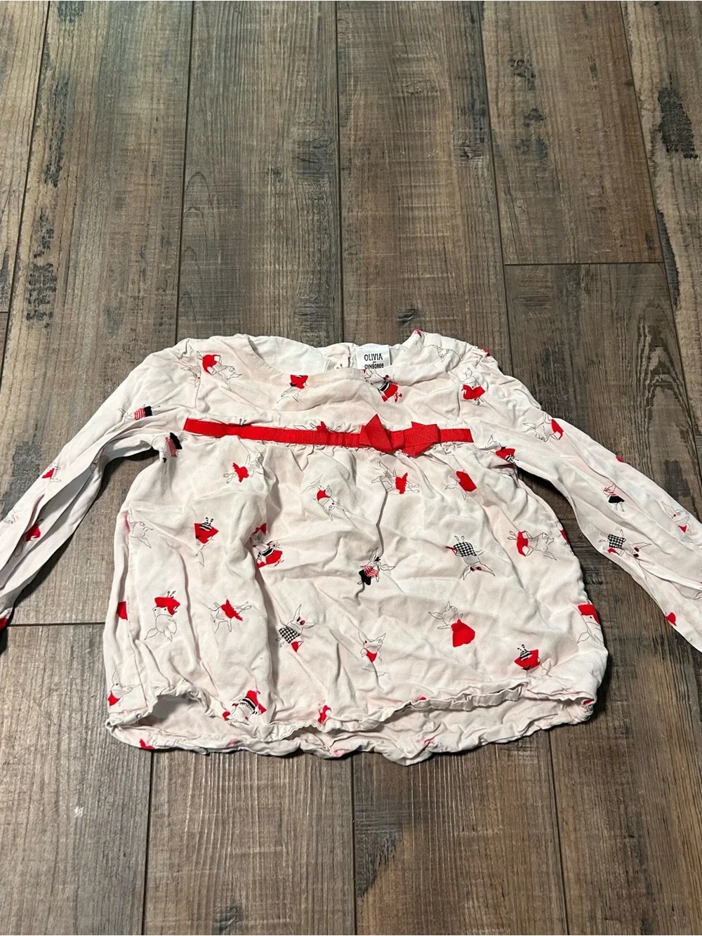 Olivia for Gymboree Baby Girl's Long Sleeve Back Button Blouse Size 3T Months